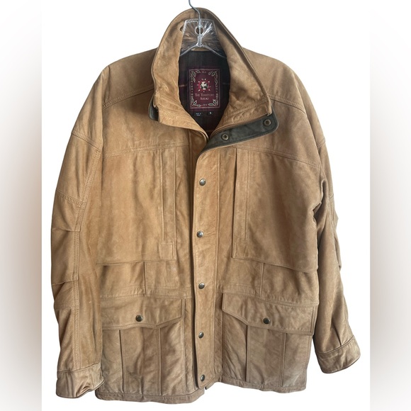 The Territory Ahead Leather Tan Field Utility Barn Chore Jacket